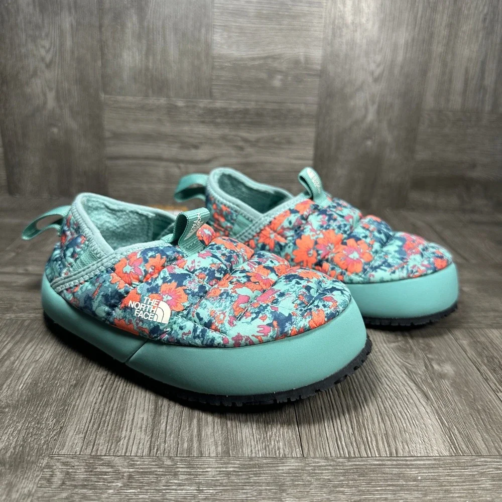 The North Face Traction Mule II Kids 11 Floral Insulated Puffer Slip On NEW